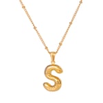 Gold color / 1 Piece Simple Casual Style Letter S Shape Stainless Steel  Gold Color Women's Pendant Necklace Picture17